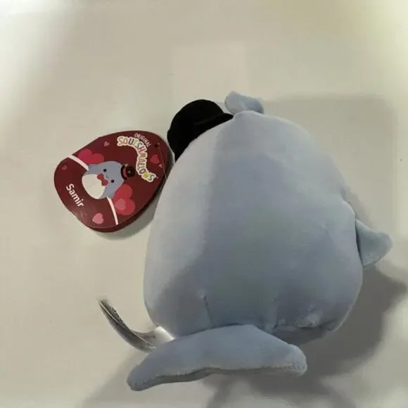 Squishmallows 5 inch "Samir" Blue Whale Top Hat Bow Tie Valentines 2023 - Picture 2 of 3